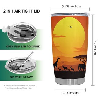 Foto 2 | Foto 2 | Vaso Oasisdream De Acero Inoxidable De 600 Ml Con Estampado Animal - Venta Internacional.