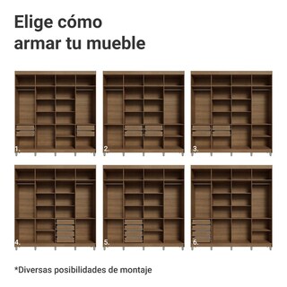 Foto 5 | Foto 5 | Ropero Closet Madesa Venus 8 Puertas Con Pies 216cm Mc 02