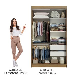 Foto 4 | Foto 4 | Ropero Closet Madesa Tokio 2 Puertas 1 Espejo Mn 2