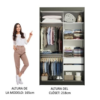 Foto 5 | Foto 5 | Ropero Closet Madesa Tokio 2 Puertas 1 Espejo Nm 3