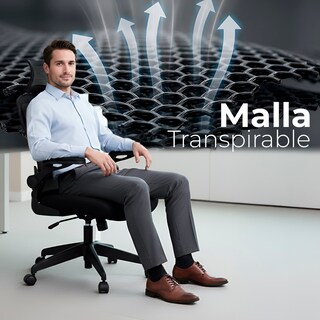 Foto 4 | Foto 4 | Silla De Oficina Escritorio Mu:4life Ergonómica Tapizado De Malla Negro