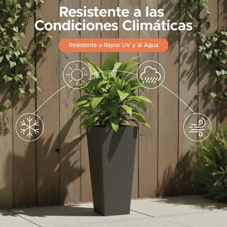 Foto 4 | Foto 4 | Maceta Cuadrada Alta Elly Decor Melisa 28 X 61 Cm Negro Carbón