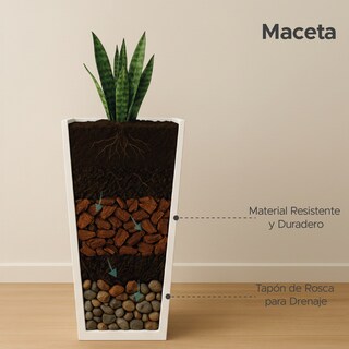 Foto 2 | Foto 2 | Maceta Cuadrada Alta Elly Decor 28 x 61 Cm Color Blanco