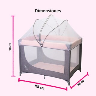 Foto 5 | Foto 5 | Cuna Corral Viajero Para Bebé Aeiou Bc001 Con Mosquitero Pink Gray