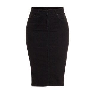 Foto 6 | Foto 6 | Falda Larga Lapiz De Mezclilla Denim Stretch Cintura Alta Para Mujer Casual O Formal Pj Negro