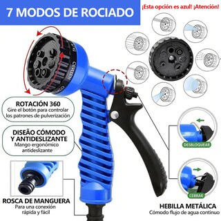 Foto 2 | Foto 2 | Manguera 22.5 Metros Expandible De Alta Resistencia Con Pistola De 7 Funciones – Diseño Flexible Antienredos Para Riego