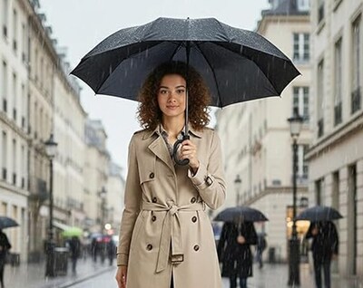 Foto 5 | Foto 5 | Paraguas Automático Compacto con Protección UV y Diseño Antiviento, Bluelander, (Negro)