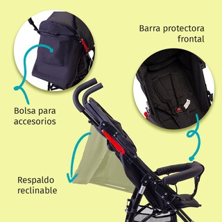 Foto 4 | Foto 4 | Carriola De Bastón Reclinable Starkids Andrómeda Plegable Negro/negro