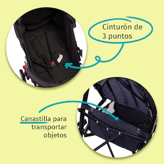 Foto 6 | Foto 6 | Carriola De Bastón Reclinable Starkids Andrómeda Plegable Negro/negro