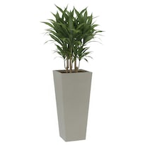 Maceta Cuadrada Alta Elly Decor 28 X 61 Cm Color Gris Cemento