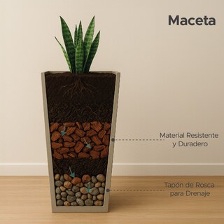 Foto 2 | Foto 2 | Maceta Cuadrada Alta Elly Decor 28 X 61 Cm Color Gris Cemento