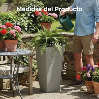 Foto 3 | Foto 3 | Maceta Cuadrada Alta Elly Decor 28 X 61 Cm Color Gris Cemento