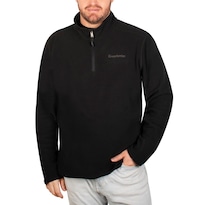 Sudadera Fleece Plus Size Para Hombre De Medio Cierre Greenlander Negro