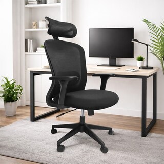 Foto 6 | Foto 6 | Silla Ergonómica De Escritorio Con Soporte Lumbar Y Cabeza Mu:4life Negro