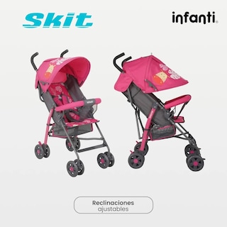 Foto 6 | Foto 6 | Carriola De Baston Infanti Skit Pink Safari Rosa Plegable Resistente Ligera