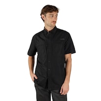 Camisa Eddie Bauer Manga Corta Rainier Para Hombre Negro