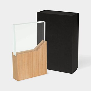 Foto 2 | Foto 2 | Paquete 4 Piezas Reconocimiento Corporativo De Vidrio Con Base De Madera