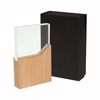 Foto 7 | Foto 7 | Paquete 4 Piezas Reconocimiento Corporativo De Vidrio Con Base De Madera