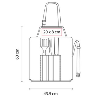 Foto 8 | Foto 8 | Paquete Con 15 Piezas De Delantal Parrillero Con Utensilios Personalizable