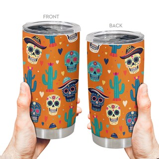 Foto 4 | Foto 4 | Taza De Café Tumbler Oasisdream De 600 Ml Con Estampado De Calaveras Acero Inoxidable 18/8 - Venta Internacional.