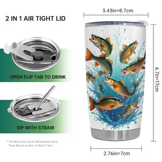 Foto 2 | Foto 2 | Taza De Café Tumbler Oasisdream De Acero Inoxidable 600 Ml Con Estampado De Peces - Venta Internacional.