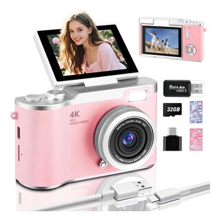 Foto 3 | Foto 3 | Cámara Digital Fotos De Video Con Voltear La Pantalla 180° Eo Safe Imports Esi-23755 Rosa