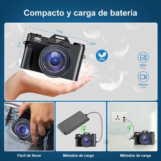 Foto 4 | Foto 4 | Cámara Compacta Lente Gran Angular Eo Safe Imports Esi-23754 Negro