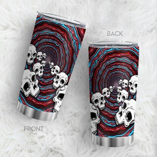 Foto 1 | Foto 1 | Taza Tumbler Oasisdream De Acero Inoxidable De 600 Ml Con Estampado De Calaveras - Venta Internacional.