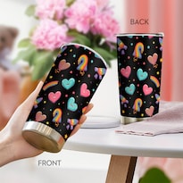 Vaso Oasisdream De Acero Inoxidable De 600 Ml Con Estampado De Corazones - Venta Internacional.