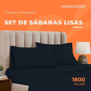 Foto 2 | Foto 2 | Juego De Sábanas Lisas Micro Fibra Extra Suave Marino King Size Melocotton