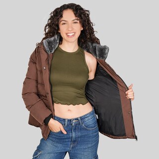 Foto 3 | Foto 3 | Chamarra Corta Capitonada Para Mujer Con Bolsillos Greenlander Cafe