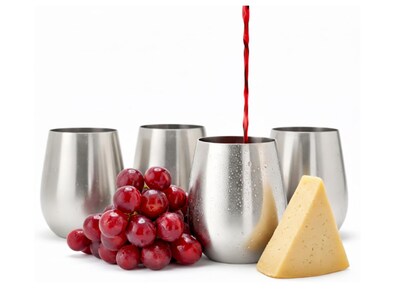 Foto 1 | Foto 1 | Juego De 4 Vasos De Acero Inoxidable Para Vino 15 Oz Bluelander