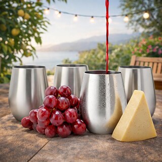 Foto 2 | Foto 2 | Juego De 4 Vasos De Acero Inoxidable Para Vino 15 Oz Bluelander