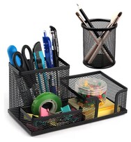 Organizador de Escritorio Xtellar Malla Metálica Negro