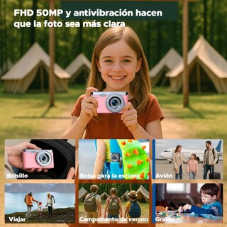 Foto 4 | Foto 4 | Cámara Digital Eo Safe Imports Webcam Autofoco Principiante +32gb Esi-23752 Rosa