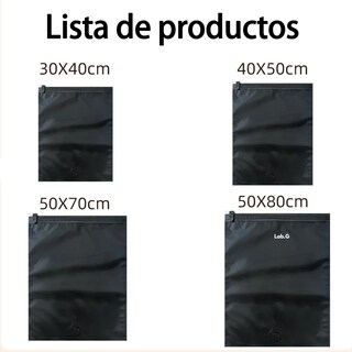 Foto 2 | Foto 2 | Bolsas Organizadoras de Viaje Envasado al Vacío 4 Piezas Negra