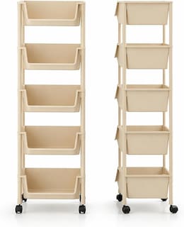 Foto 1 | Foto 1 | Carrito Organizador De Plástico Con Ruedas Y 5 Estantes Multiusos Bluelander