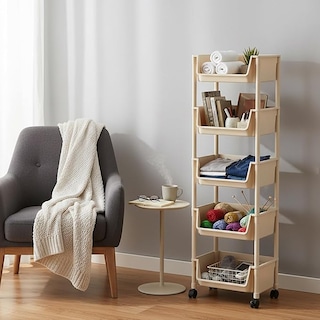 Foto 2 | Foto 2 | Carrito Organizador De Plástico Con Ruedas Y 5 Estantes Multiusos Bluelander