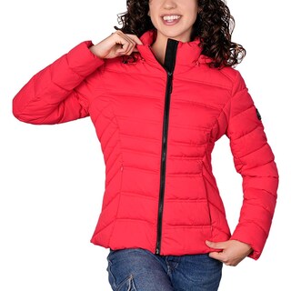 Foto 2 | Foto 2 | Chamarra Larga Capitonada Para Mujer Con Capucha Desmontable Greenlander Rojo