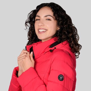 Foto 5 | Foto 5 | Chamarra Larga Capitonada Para Mujer Con Capucha Desmontable Greenlander Rojo