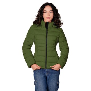 Foto 1 | Foto 1 | Chamarra Larga Capitonada Para Mujer Con Capucha Desmontable Greenlander Verde