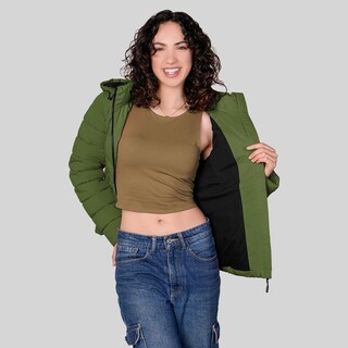 Foto 4 | Foto 4 | Chamarra Larga Capitonada Para Mujer Con Capucha Desmontable Greenlander Verde