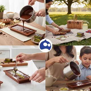 Foto 4 | Foto 4 | Set De 2 Moldes De Silicona Para Chocolate Reutilizables Antiadherentes Y Fácil Desmolde Bluelander