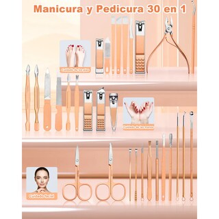 Foto 2 | Foto 2 | Kit Manicure Pedicure Eo Safe Imports Set Cortauñas Profesional 30 Pzs Esi-23691 Rosa