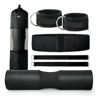 Kit Gym De Pesas Eo Safe Imports Completo Almohadilla Para Barra Gym Cojín 7pcs Esi-23742 Negro