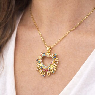 Foto 6 | Foto 6 | Collar Moon & Self Corazón Prisma Oro 18k Multicolor Chakra