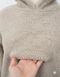 Foto 4 | Foto 4 | Hoodie Sudadera Tela Borrega Para Dama Con Capucha Genérica Modelo 714 Color Arena Talla Ch