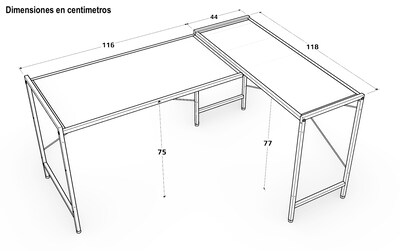 Foto 3 | Foto 3 | Escritorio Gamer AMBIENTIKA Modelo Lb Color Negro / Gris Oscuro 160x118 Cm Forma L