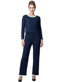 Foto 1 | Foto 1 | Conjunto 2 Piezas Blusa Manga Larga Y Pantalón Conj-090 Marino Ajuste Cómodo Sofisticado Para Mujer