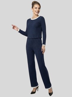 Foto 5 | Foto 5 | Conjunto 2 Piezas Blusa Manga Larga Y Pantalón Conj-090 Marino Ajuste Cómodo Sofisticado Para Mujer